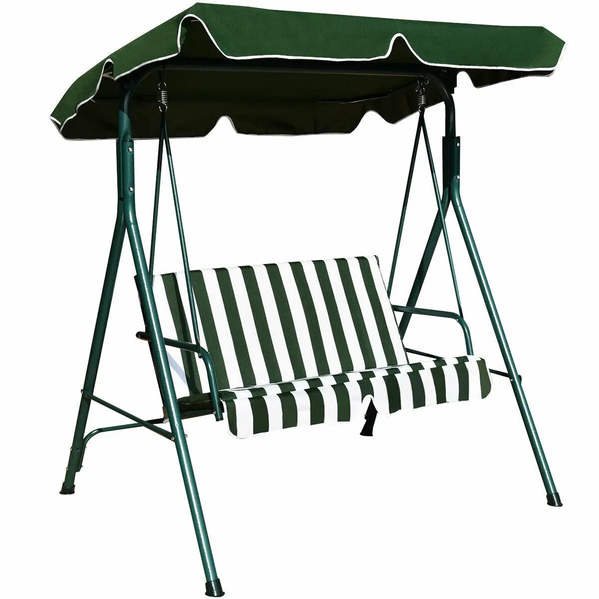 Loveseat Cushioned Patio Steel Frame Swing Glider by DirectDeals