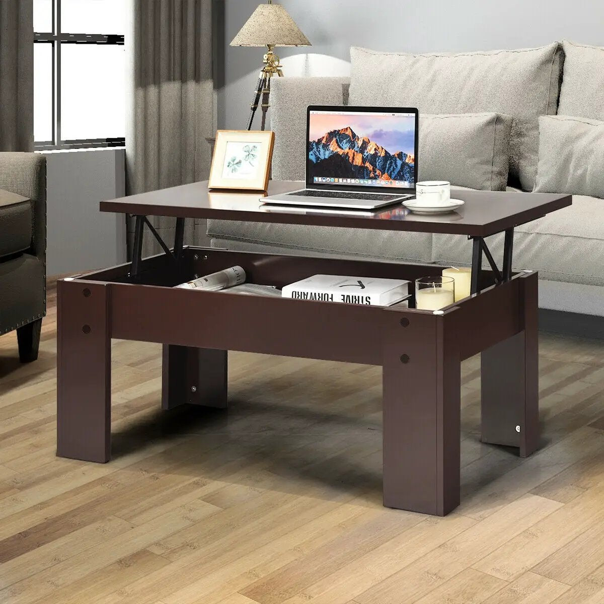 Lift Top Coffee Pop-UP Cocktail Table by DirectDeals