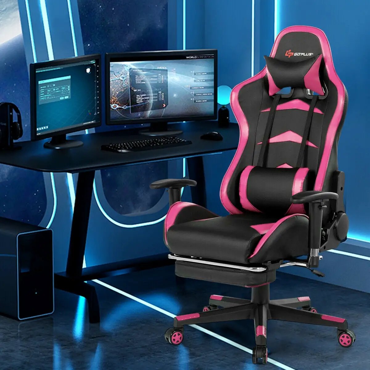 Massage Gaming Chair with Footrest by DirectDeals