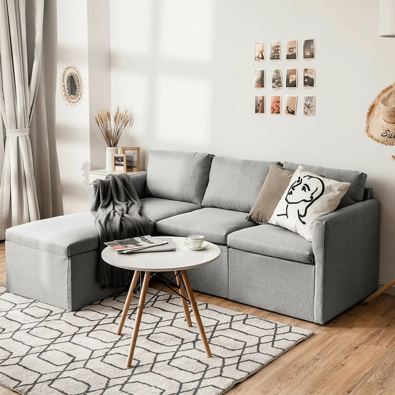 Convertible L-Shaped Sectional Sofa Couch with Reversible Chaise by DirectDeals