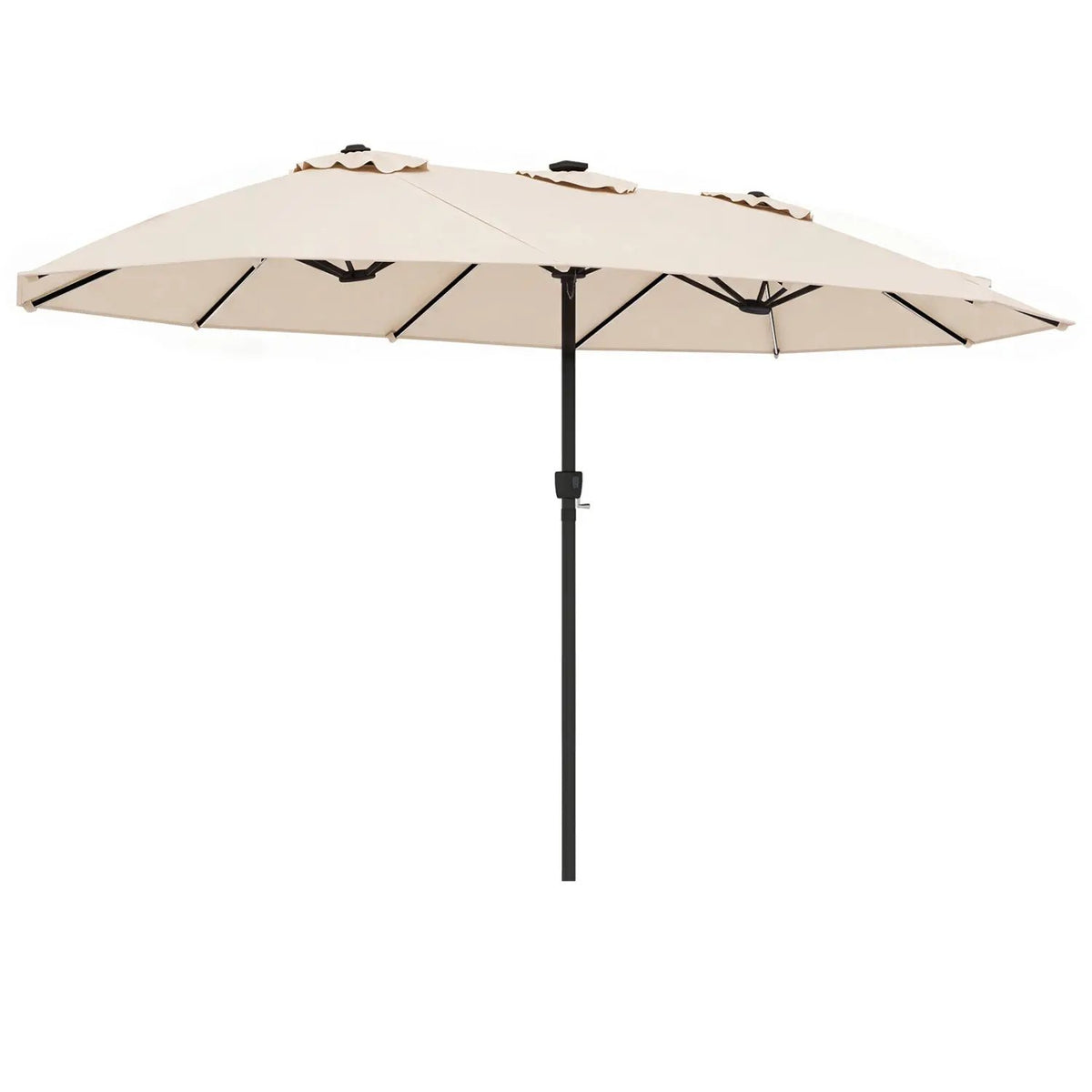15.5 ft Patio Umbrella with Solar LED Lights & Crank by DirectDeals
