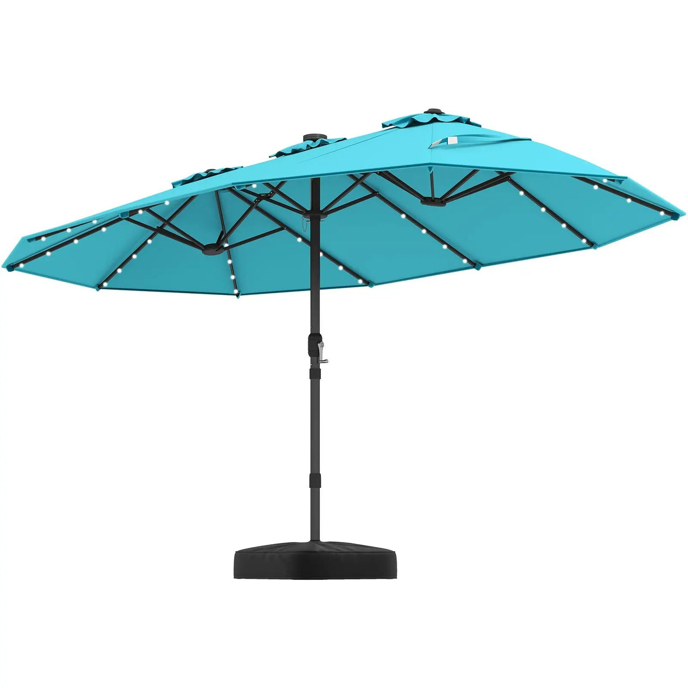 15 Feet Double-Sided Patio Umbrella with 48 LED Lights by DirectDeals