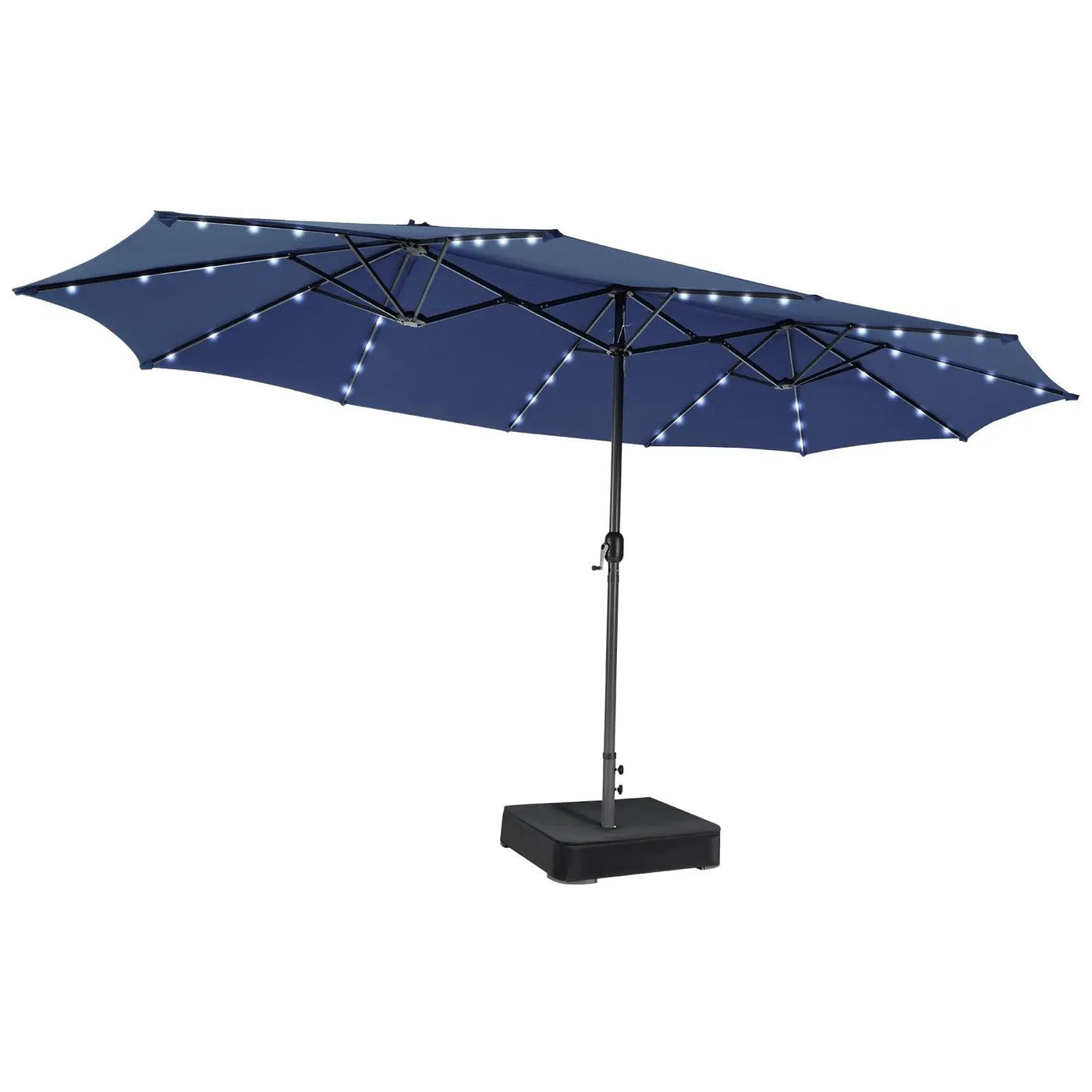15 Feet Double-Sided Patio Umbrella with 48 LED Lights by DirectDeals