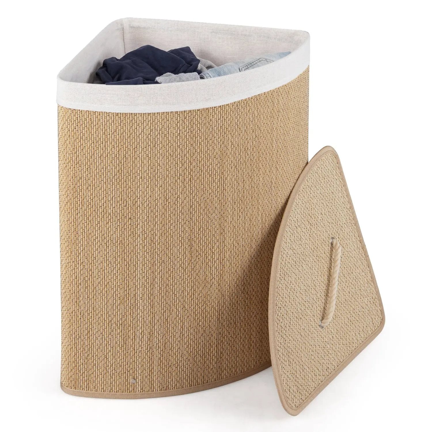 15 Gallon Bamboo Laundry Hamper with Removable Liner by DirectDeals