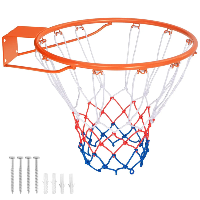 15 Inch Basketball Rim Goal Replacement with All Weather Net and Mounting Hardware by DirectDeals