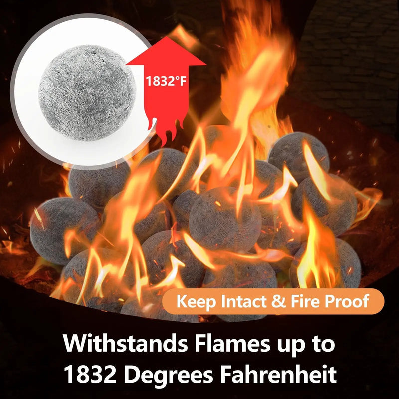 15 Pieces Ceramic Fiber Fire Balls for Outdoor Use-Gray by DirectDeals
