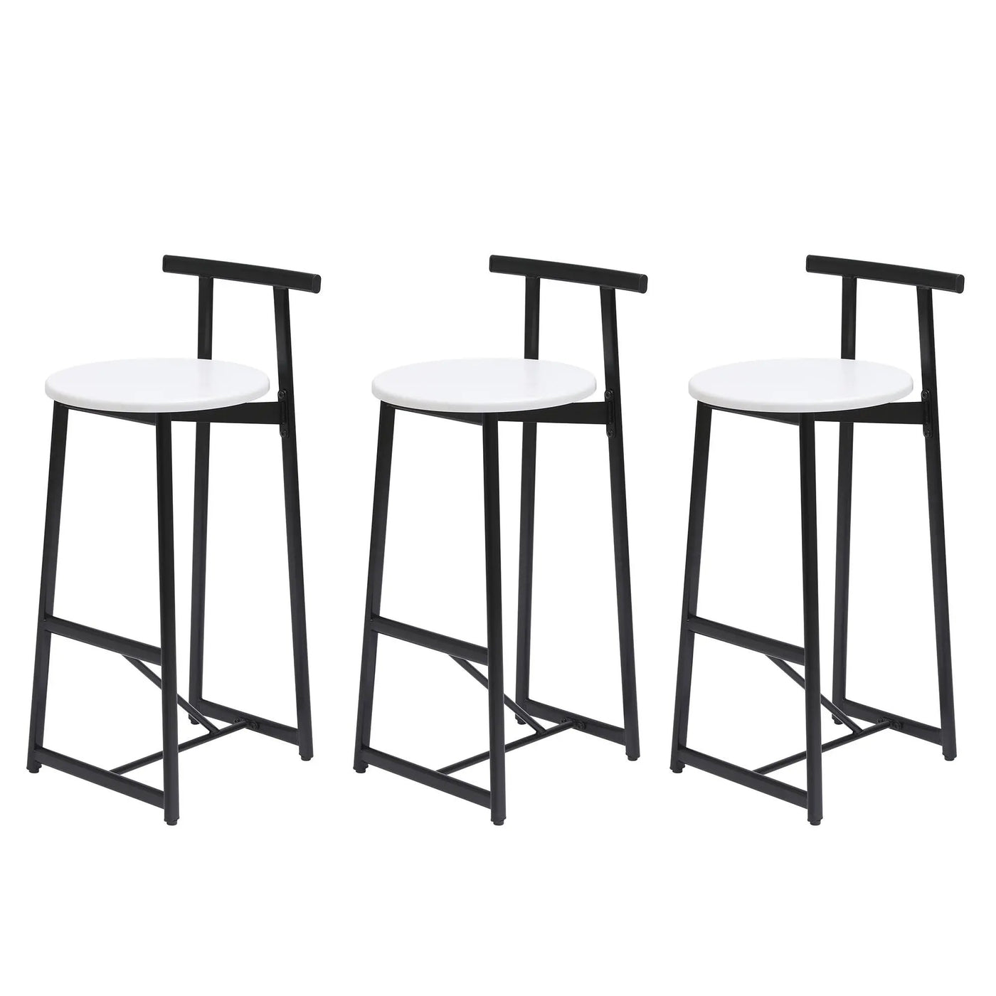 Modern Bar Stools With Backrest For Kitchen (Set of 3) by HouseOfZazla