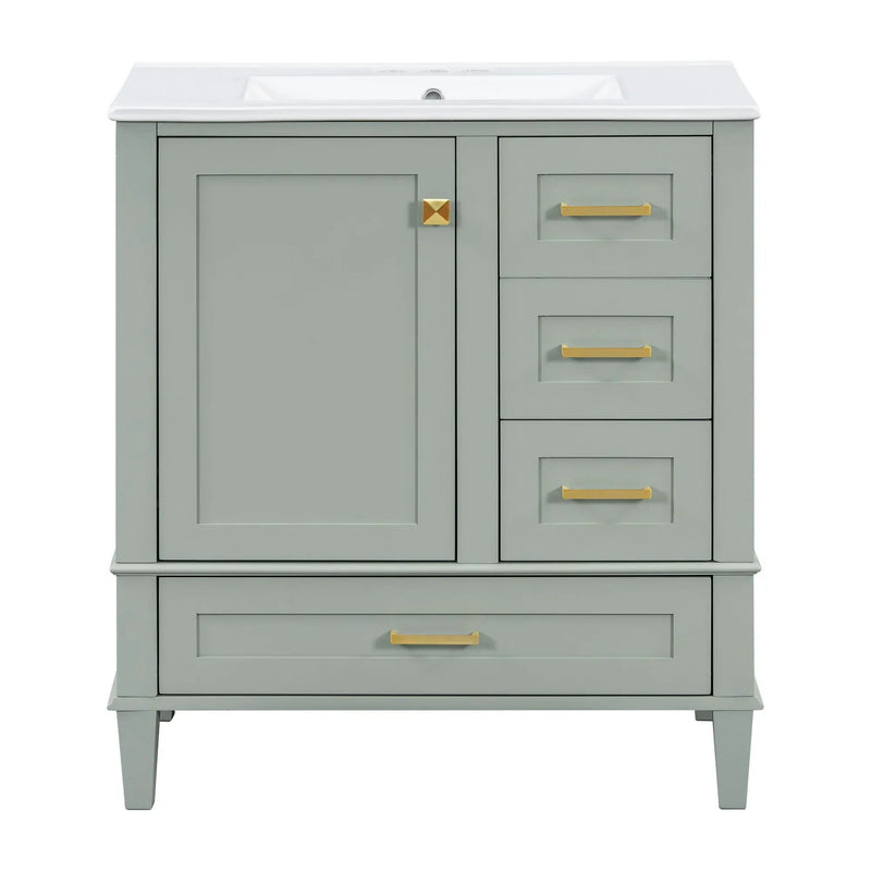 Bathroom Vanity, Modern Bathroom Cabinet With Sink Combo Set, Bathroom Storage Cabinet With A Soft Closing Door And 3 Drawers, Solid Wood Frame by Unique Piece Furniture
