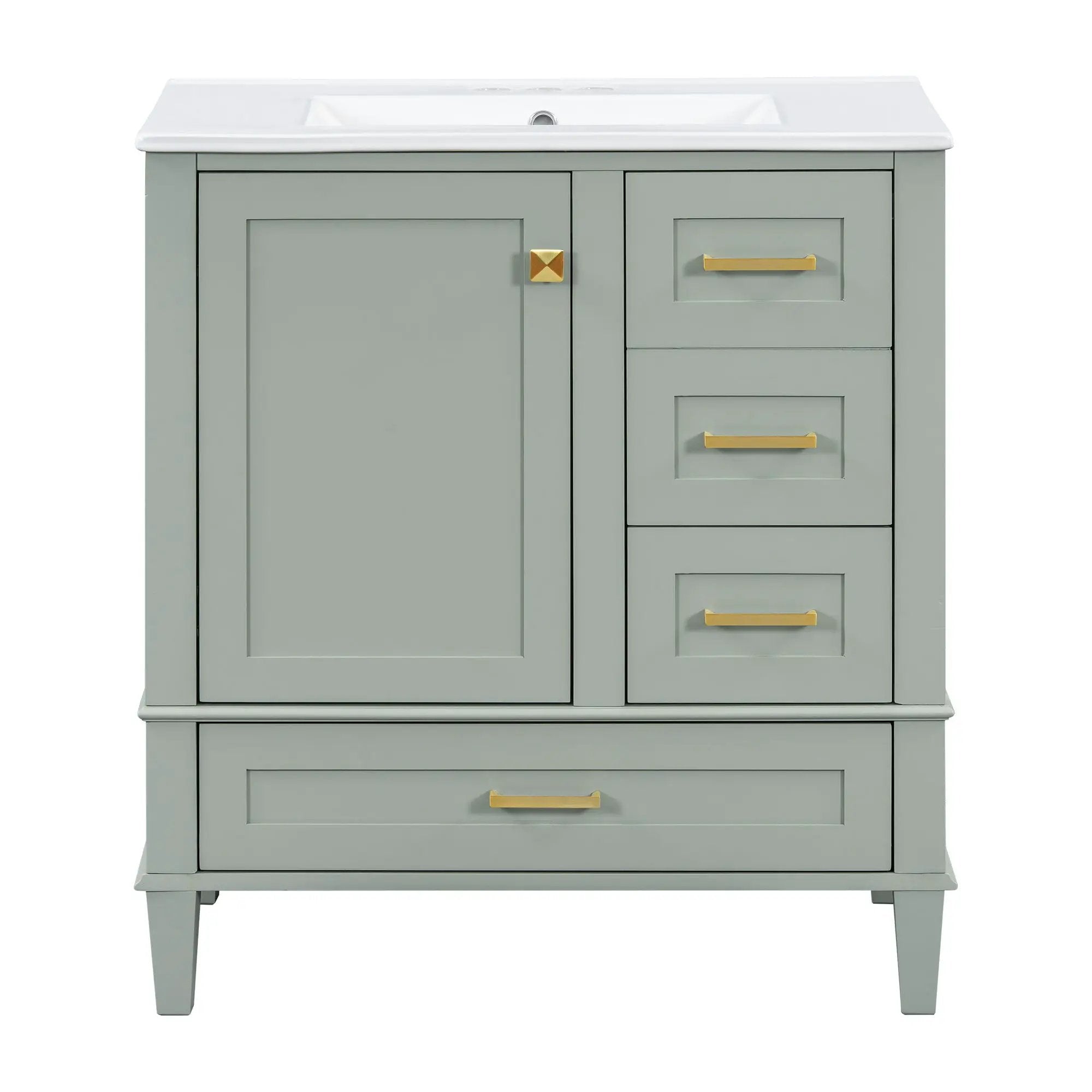 Bathroom Vanity, Modern Bathroom Cabinet With Sink Combo Set, Bathroom Storage Cabinet With A Soft Closing Door And 3 Drawers, Solid Wood Frame by HouseOfZazla