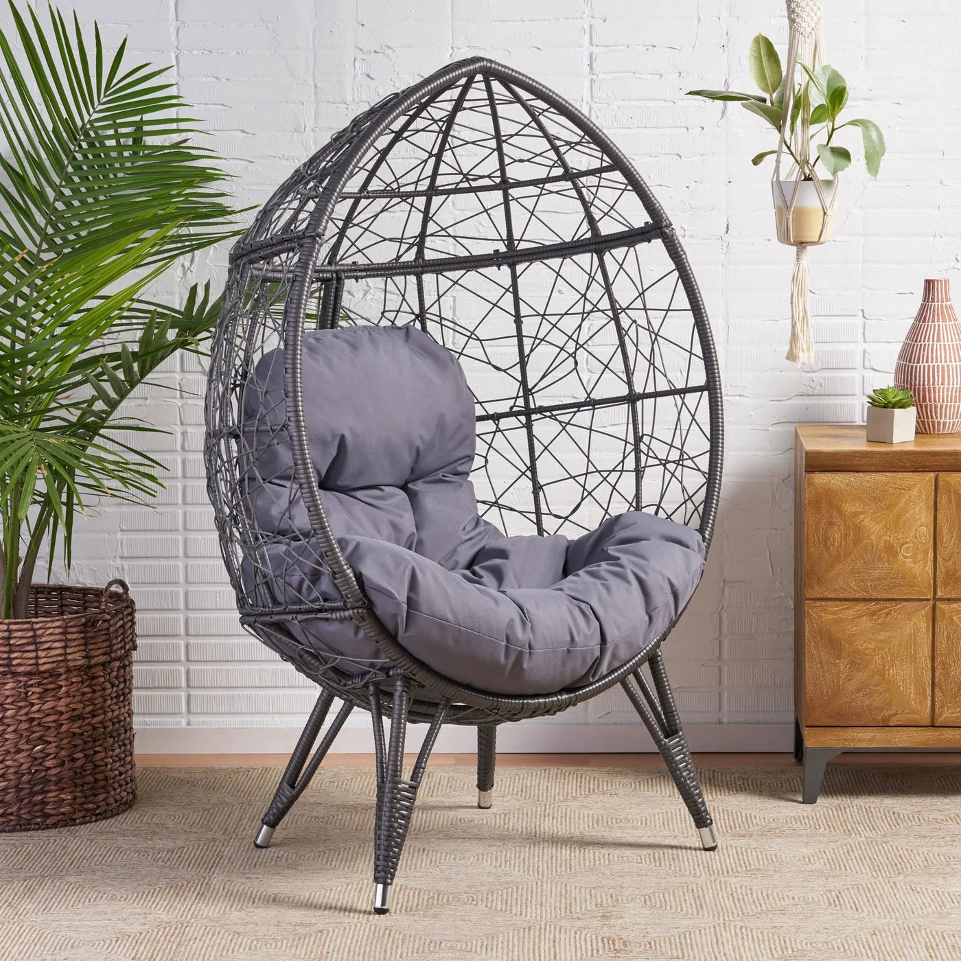 Cosmos - Round Hammered Iron Teardrop Chair by HouseOfZazla