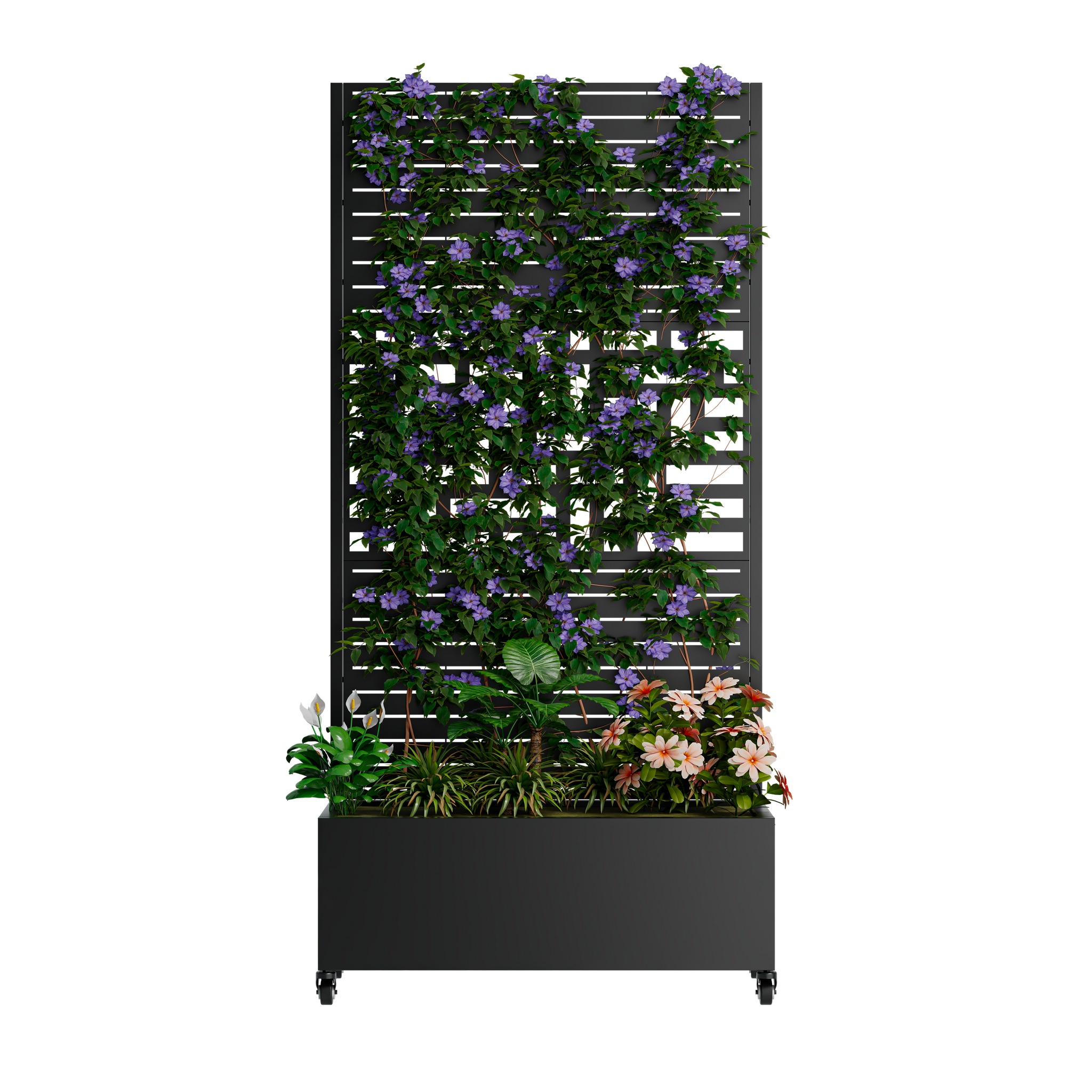 Metal Planter Box with Trellis, 73"x35"x16" Raised Garden Bed by HouseOfZazla