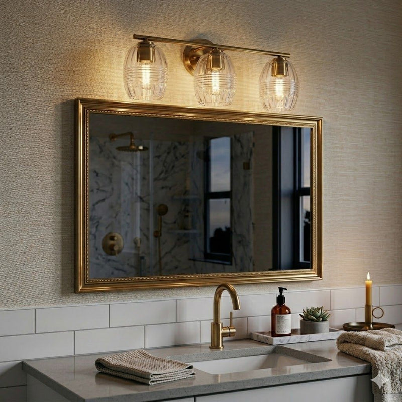 Luster 3 Lights Vanity With Clear Glass, photo 2 of 10