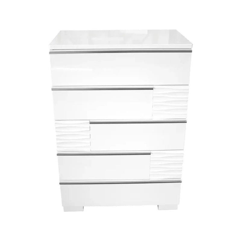 5 Drawer Chest, Bedroom - White by HouseOfZazla