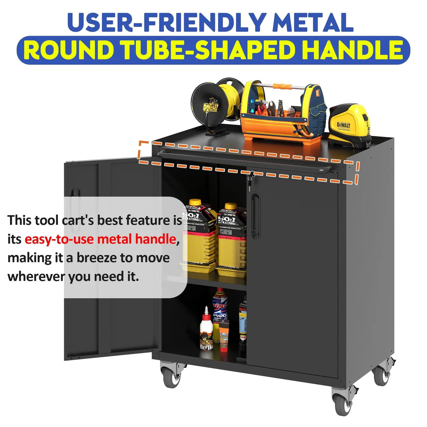 Heavy Duty Metal Garage Storage Cabinet With Wheels Sturdy Tool Organizer by HouseOfZazla