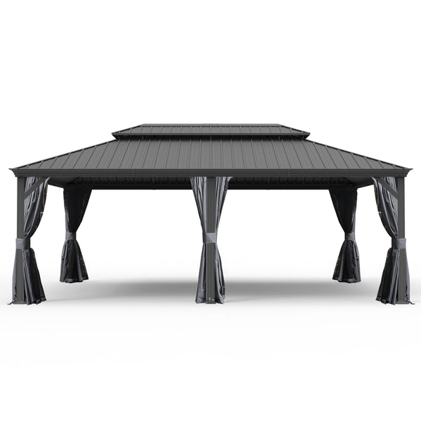 14' x 24' Hardtop Gazebo with Drainage System - Brown or Grey, photo 2 of 10