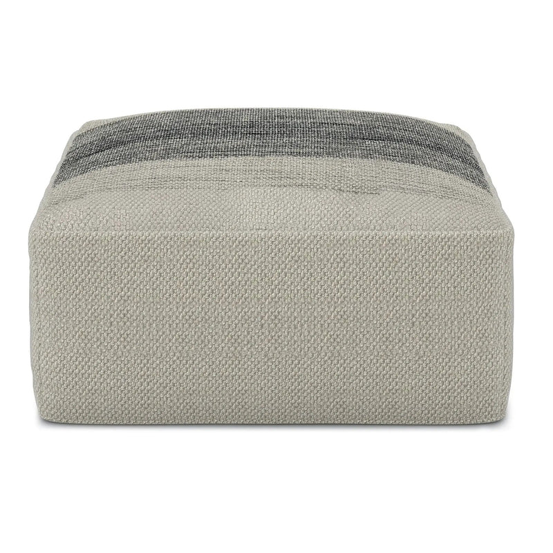 Sabella - Square Woven Outdoor / Indoor Pouf - Gray / White by Unique Piece Furniture
