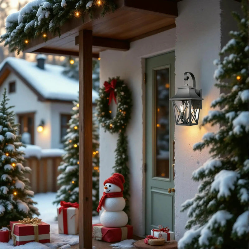 Black Outdoor Wall Lantern 2-Light by HouseOfZazla