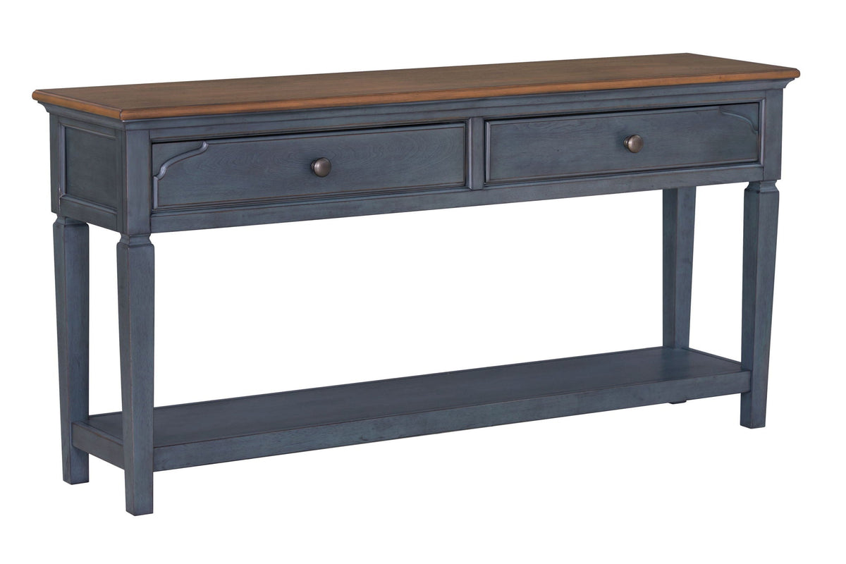 Blue Sofa Table with Drawers and Shelf - 60" Wide, photo 2 of 10