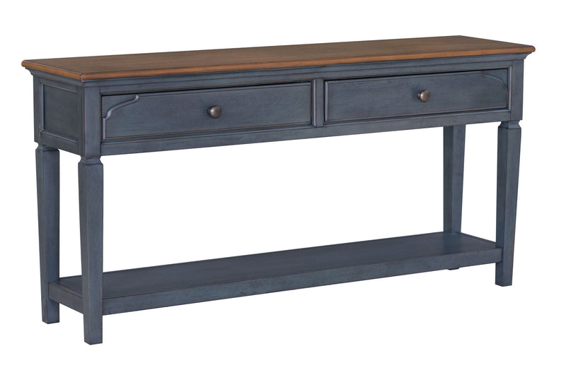 Blue Sofa Table with Drawers and Shelf - 60" Wide, photo 2 of 10