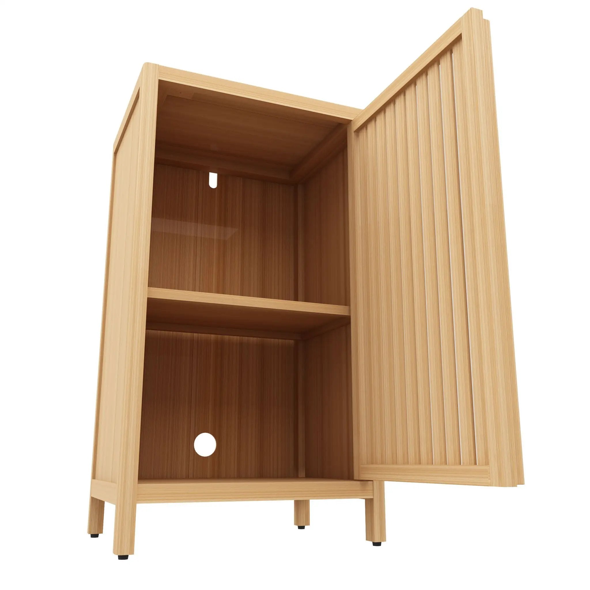 Bamboo Freestanding Storage Cabinet With Door And Shelf For Bathroom, Living Room, Kitchen - Natural / Natural Wood by HouseOfZazla