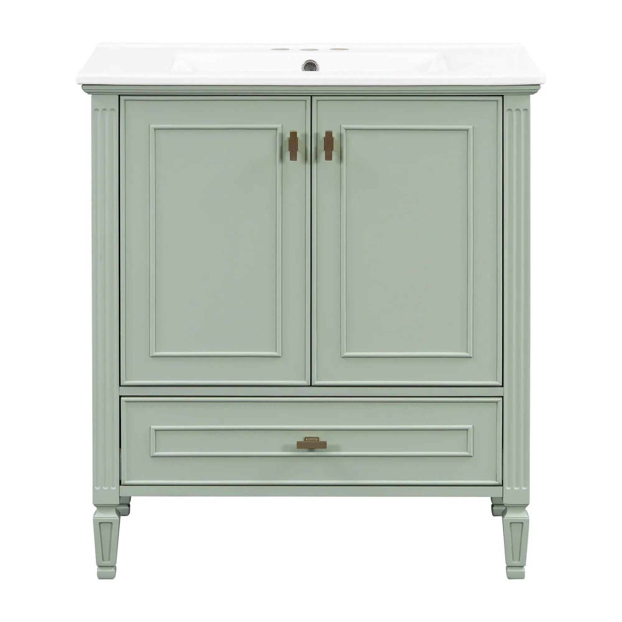 Freestanding Vanity With 1 Drawer & 2 Soft Close Doors With Door Mounted Storage by HouseOfZazla