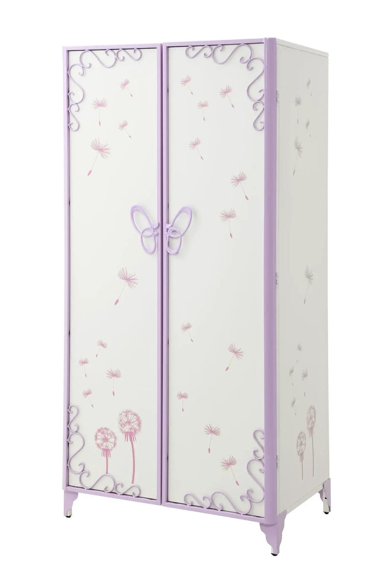 Priya II - Synthetic Leather Purple Wardrobe - Purple / White by Unique Piece Furniture