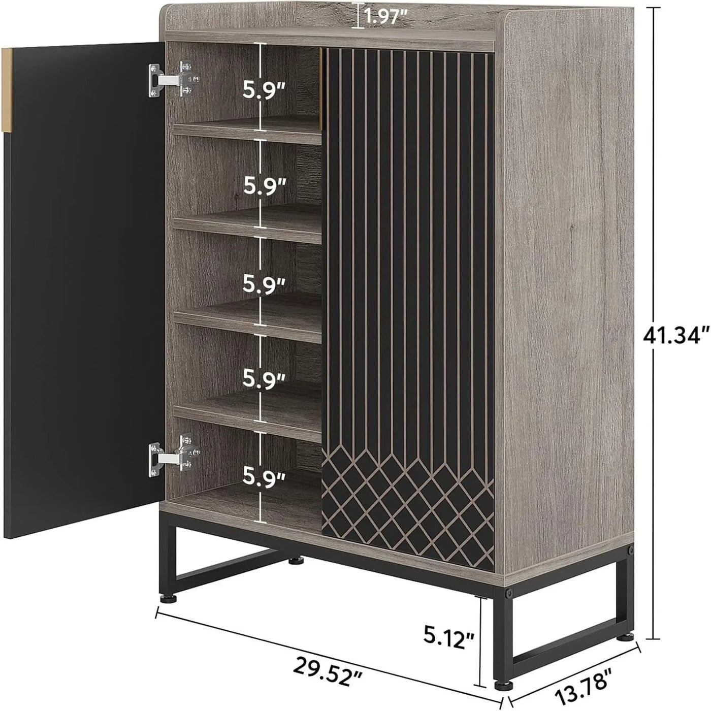 5 Tiers Shoe Storage Organizer With Doors by HouseOfZazla