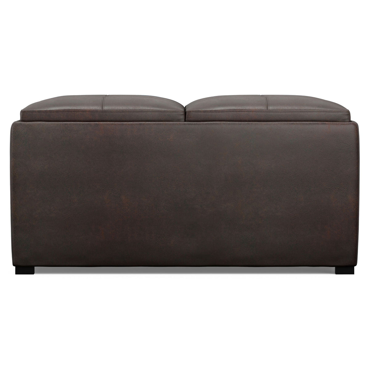 Upholstered Square Coffee Table Storage Ottoman with Flip Serving Trays - Black or Dark Brown, photo 4 of 16