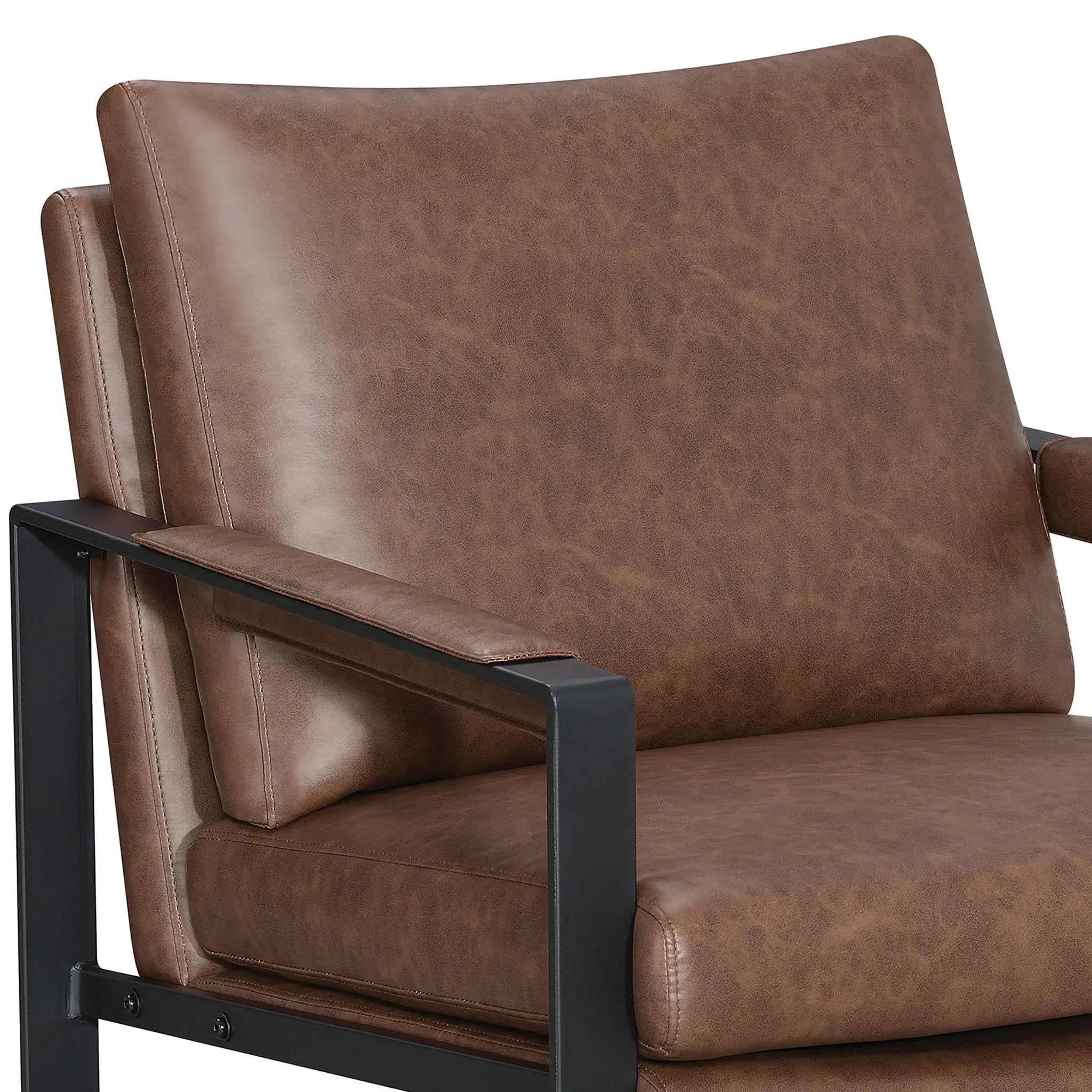 Starkston - Upholstered Track Arm Accent Chair - Brown by HouseOfZazla