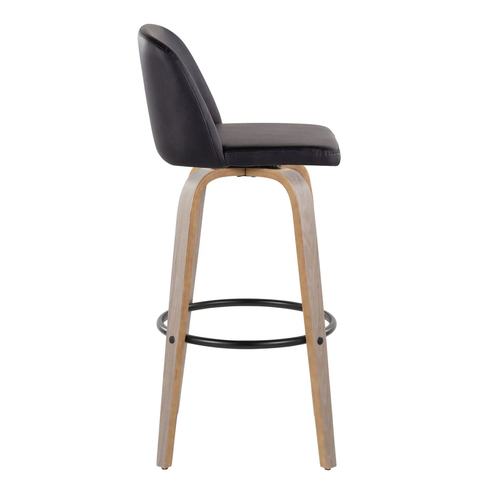 Toriano - Fixed Height Contemporary Barstool With Swivel With Round Footrest (Set of 2) by Unique Piece Furniture