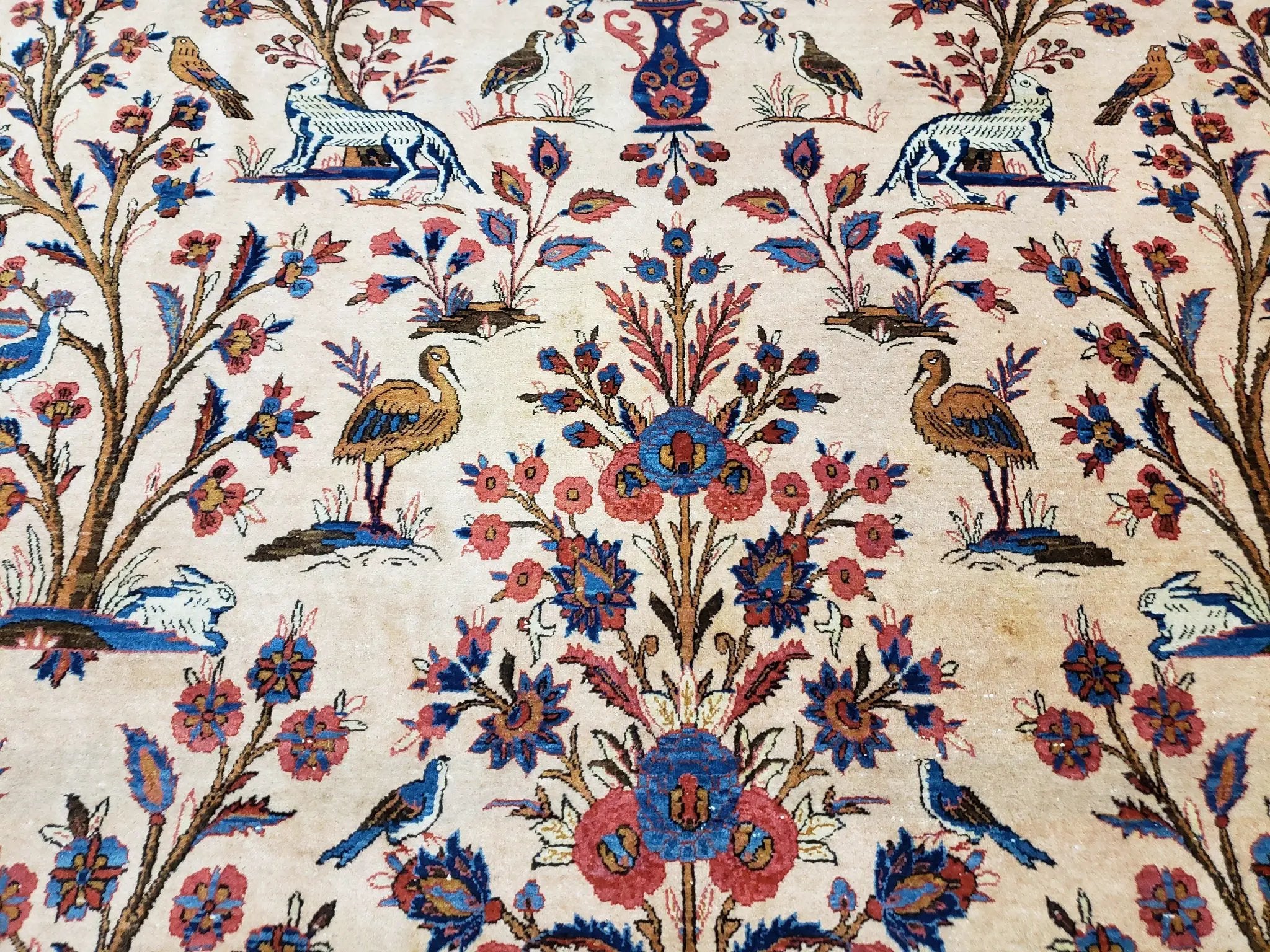 Antique Persian Kashan Tree of Life Rug 10x13 by Jewel Rugs