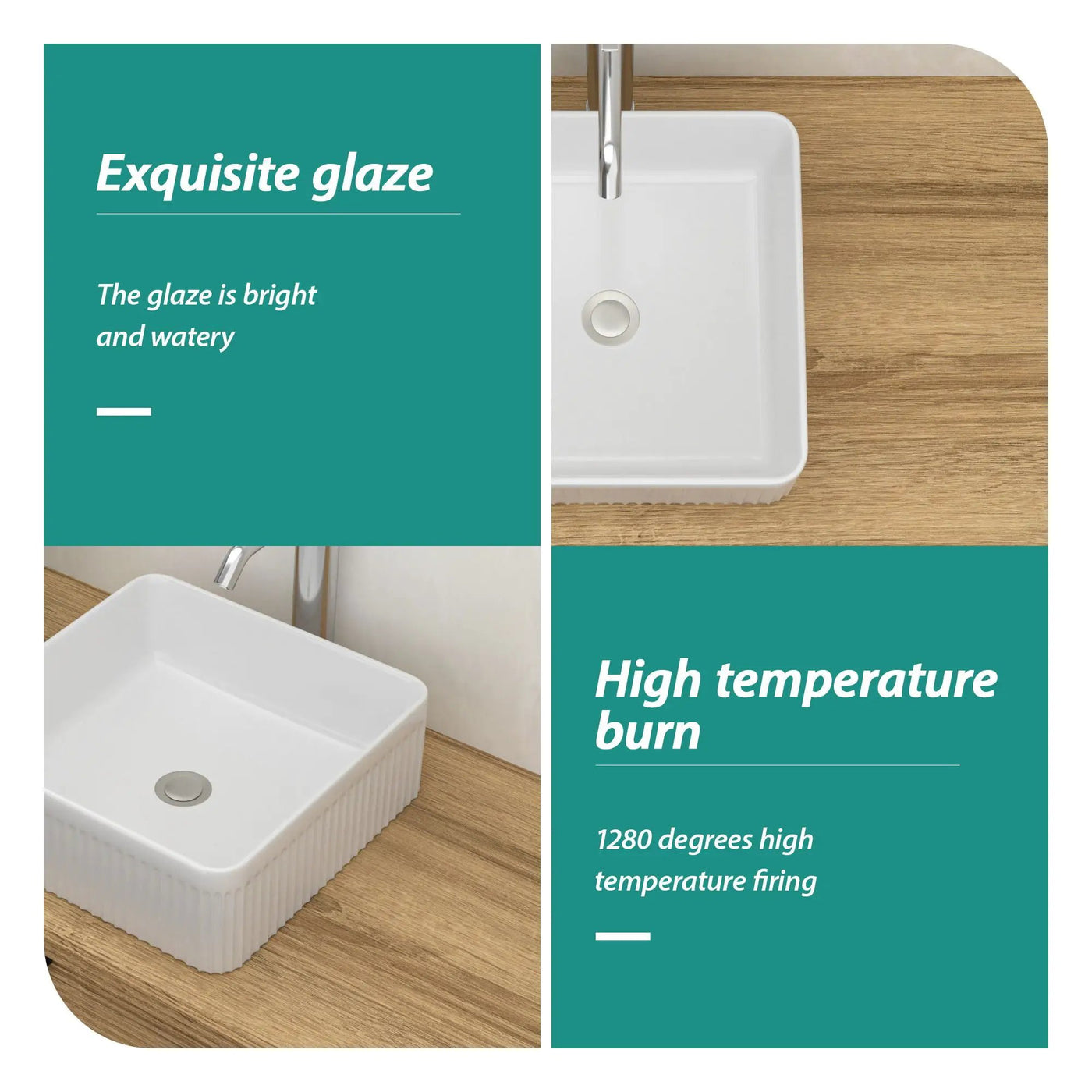 Modern Ceramic Rectangular Vessel Bathroom Sink by HouseOfZazla