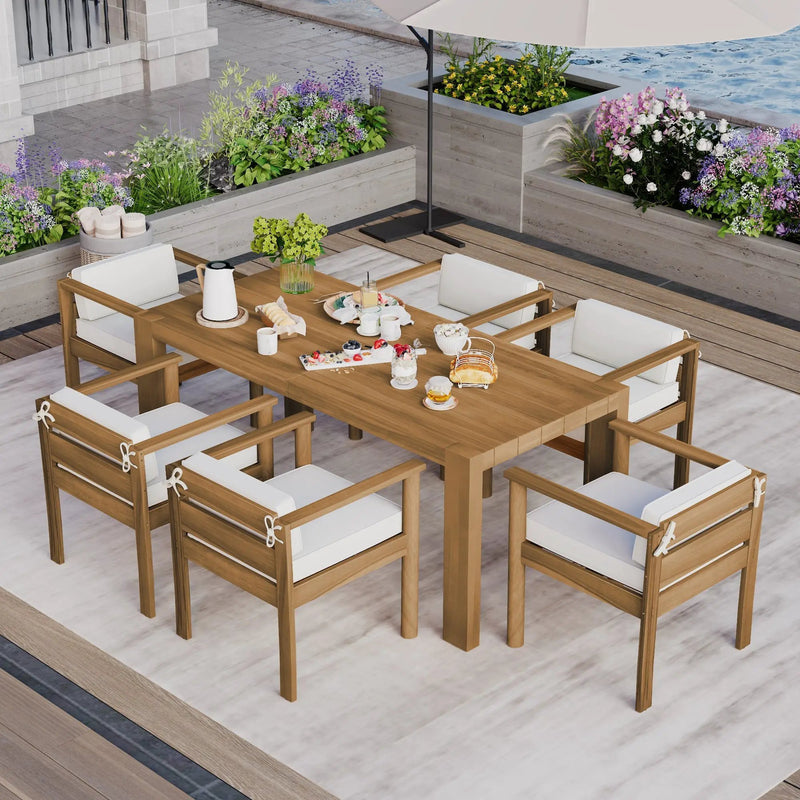 TREXM 7-Piece Patio Dining Table Set for 6 by HouseOfZazla