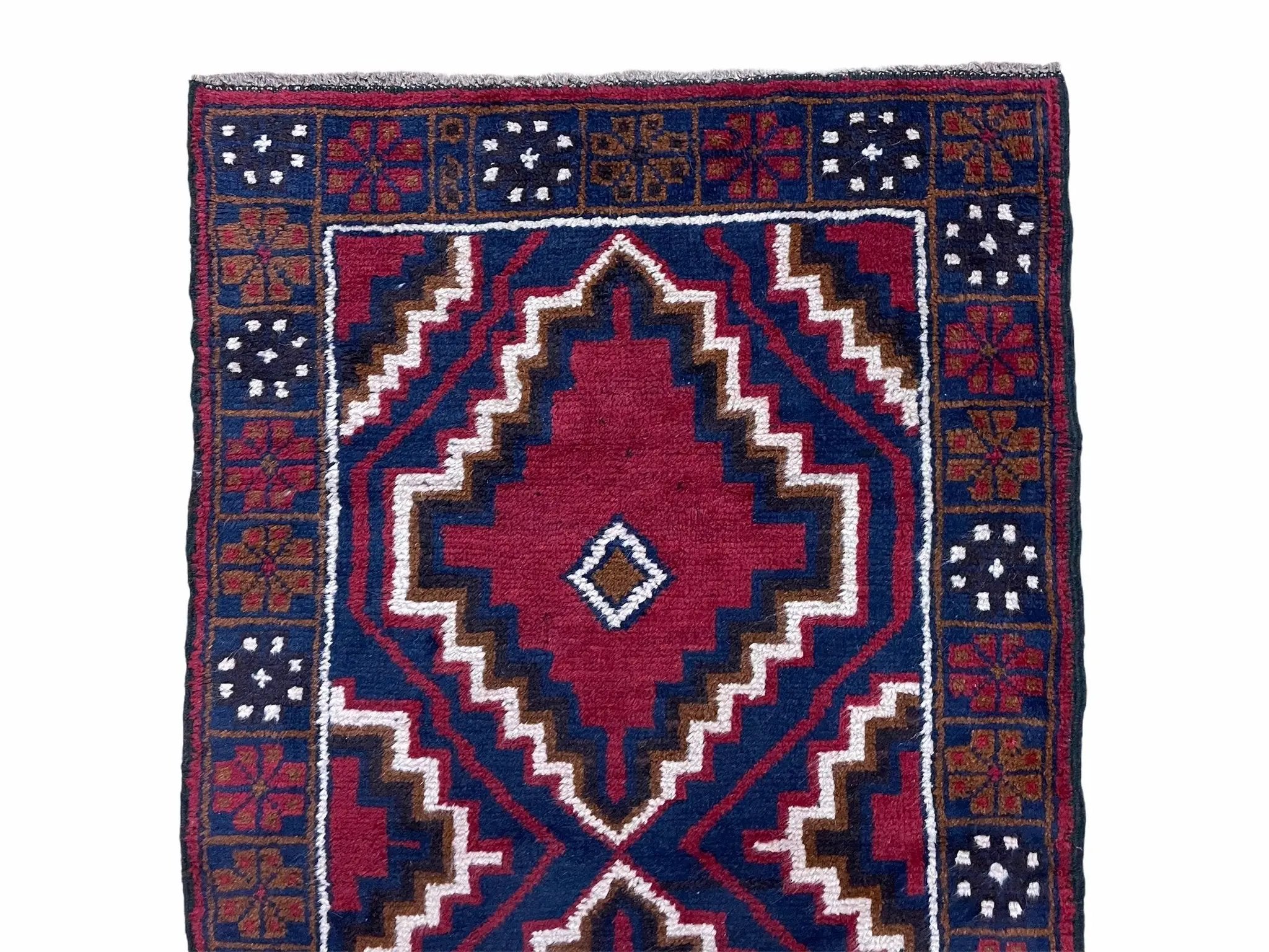 3 X 5 Vintage Handmade Tribal Wool Rug Balouchi Rug Afghan Rug Red Beige Nice by Jewel Rugs