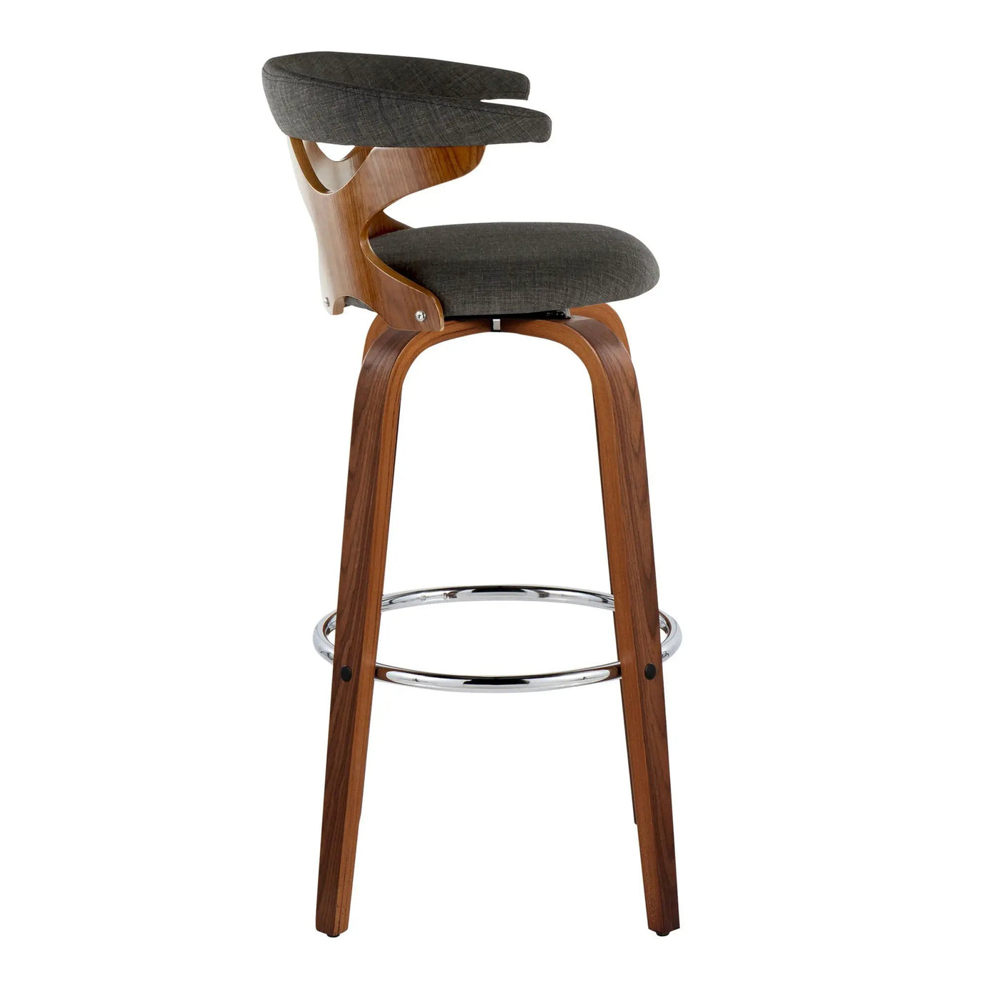Gardenia - Mid Century Modern Fixed Height Barstool With Swivel With Round Footrest (Set of 2) by HouseOfZazla