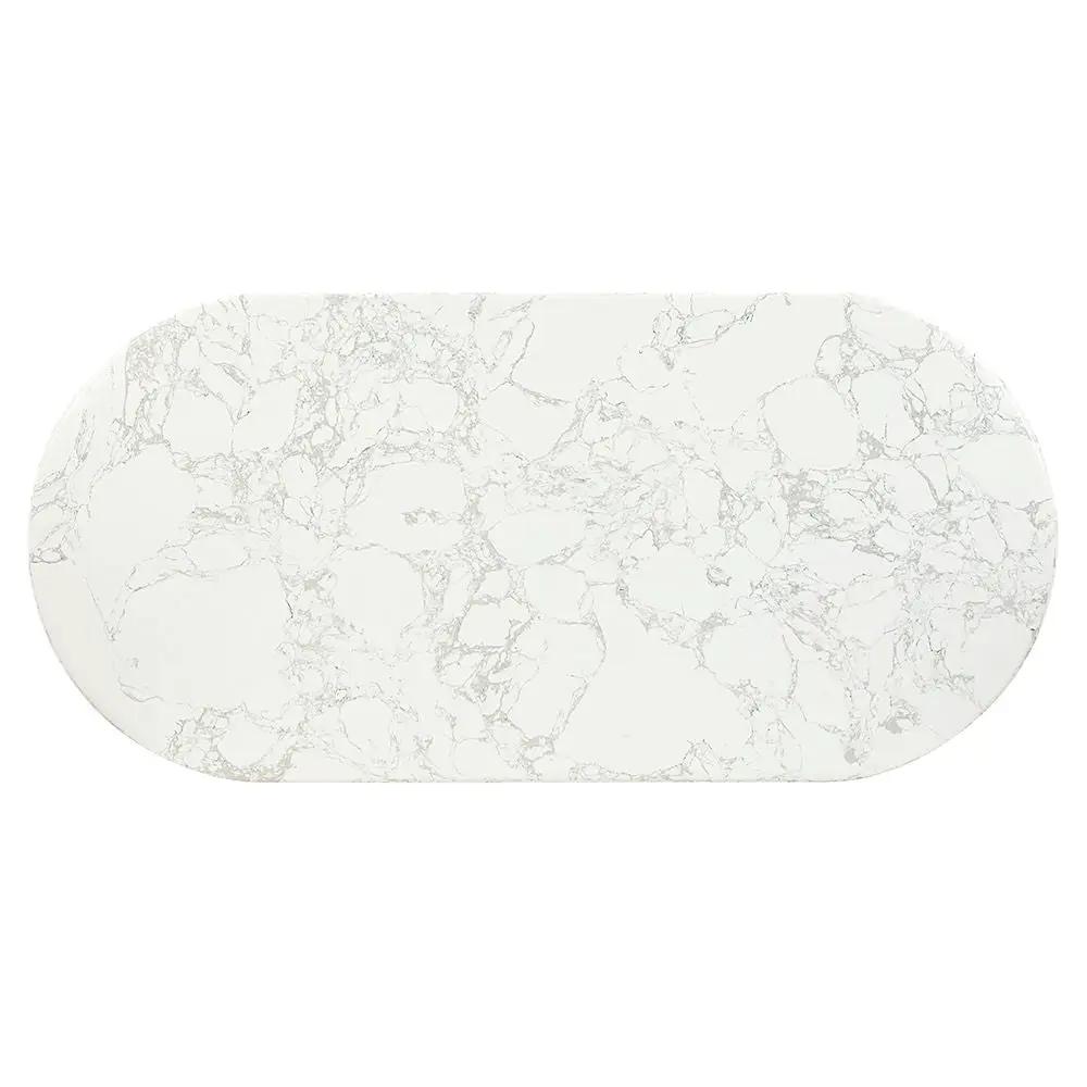 Zayn - Dining Table - White Natrual Marble Top & White by Unique Piece Furniture