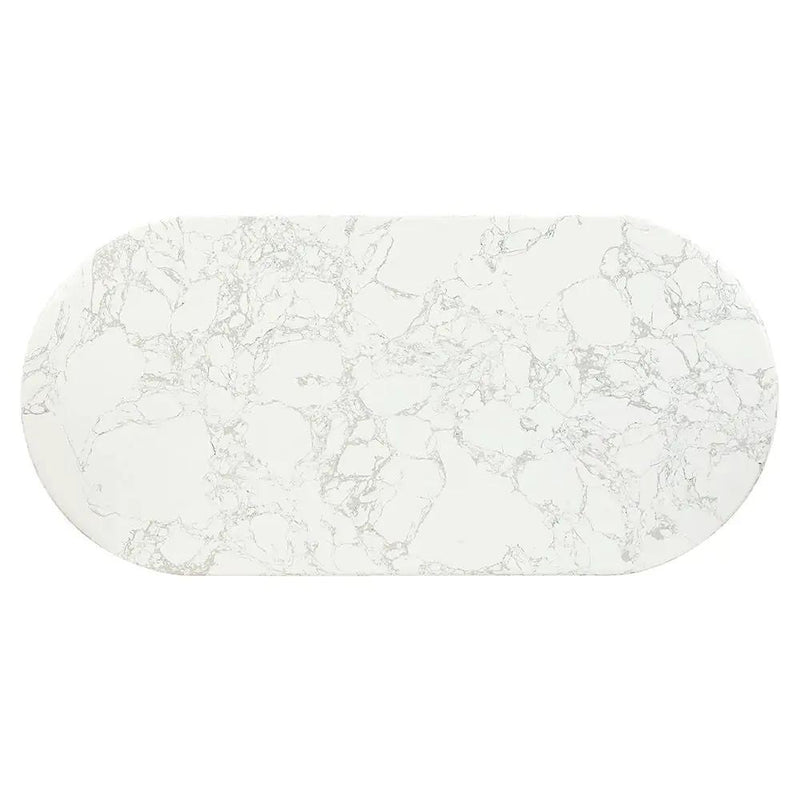 Zayn - Dining Table - White Natrual Marble Top & White by Unique Piece Furniture