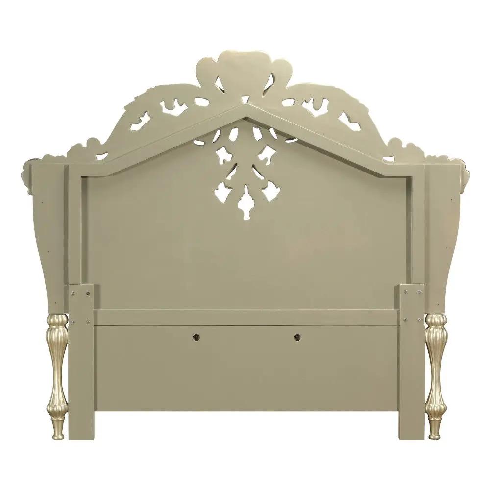 Vatican - Eastern King Bed - Synthetic Leather, Light Gold & Champagne Silver by Unique Piece Furniture