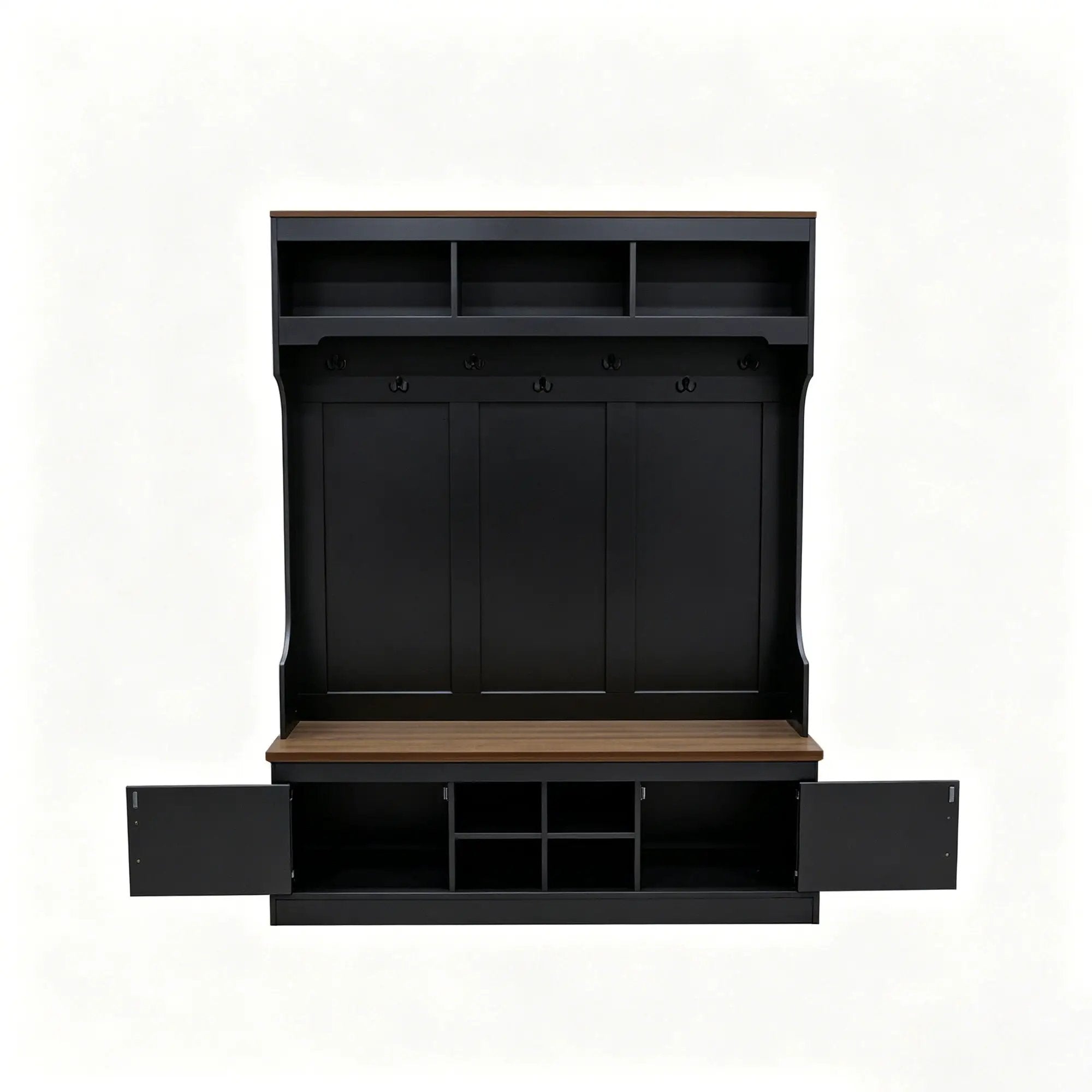 Vibe Haus 71''H Farmhouse Hall Tree with Bench and Shoe Storage by HouseOfZazla