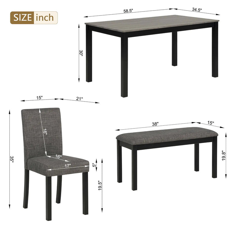 Modern Dining Table Set With Upholstered Chairs For Dining Room by HouseOfZazla