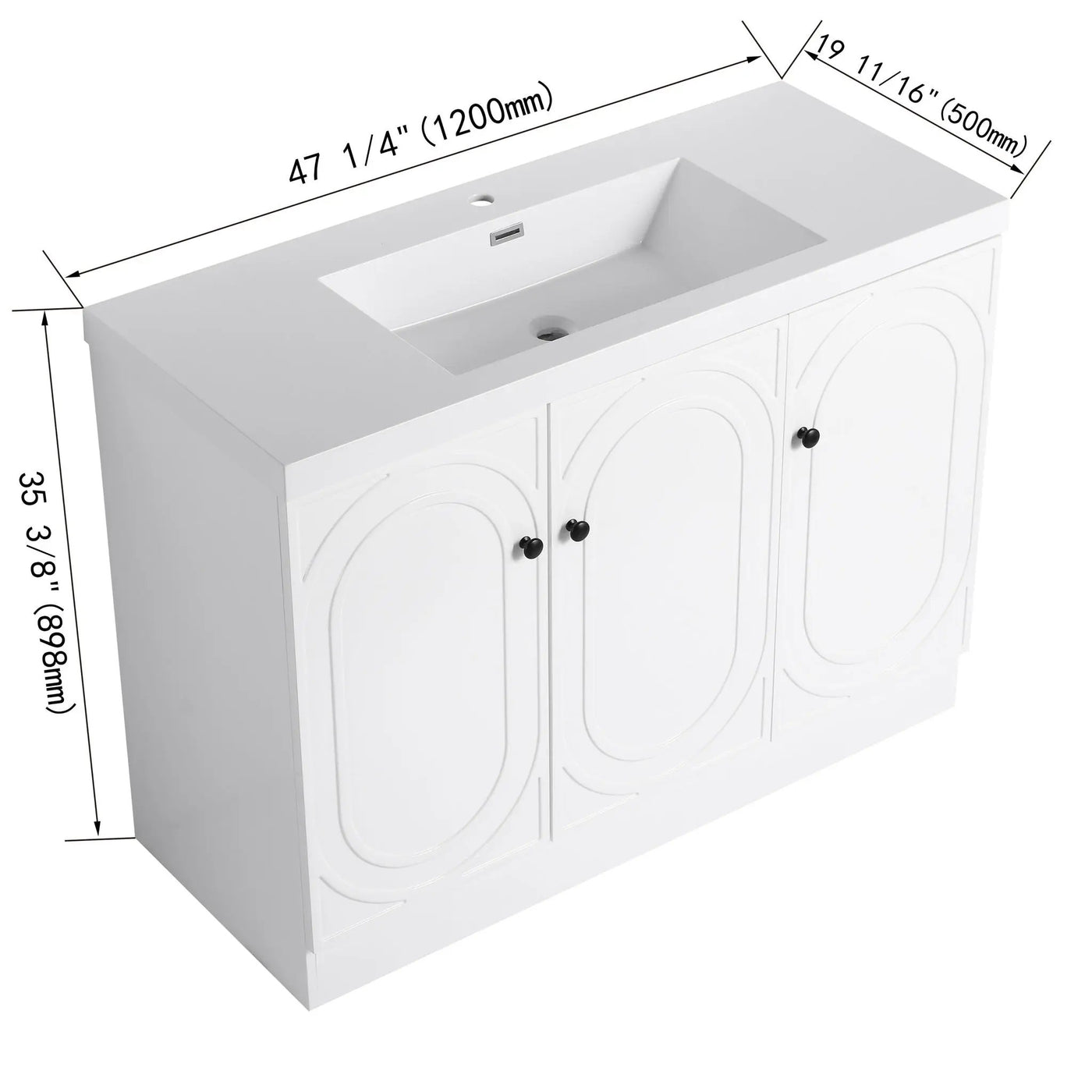 Contemporary Freestanding Bathroom Vanity With Resin Sink & Soft-Close Cabinet Doors by HouseOfZazla