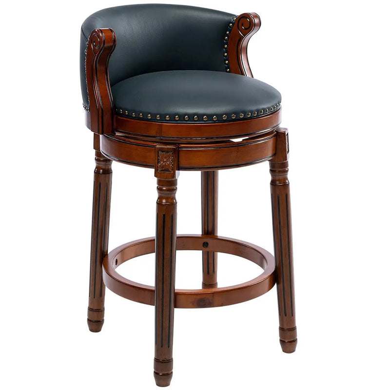 Seat Height 26'' Cow Top Wooden Bar Stool, 360 Degree Swivel Bar Height Chair With Backs For Home Kitchen Counter by Unique Piece Furniture