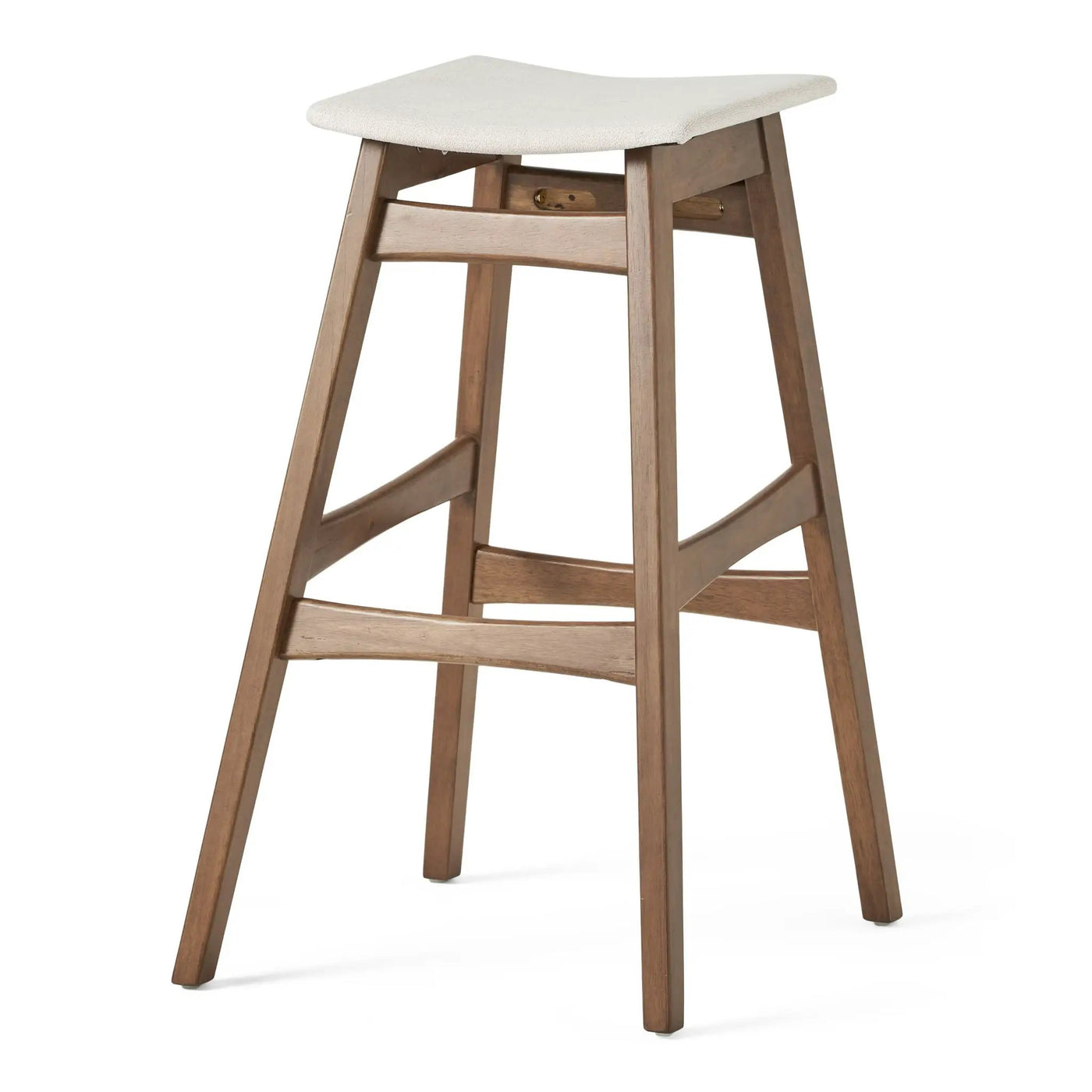 Mid Century Modern Bar Stool Set With Upholstered Seating by HouseOfZazla
