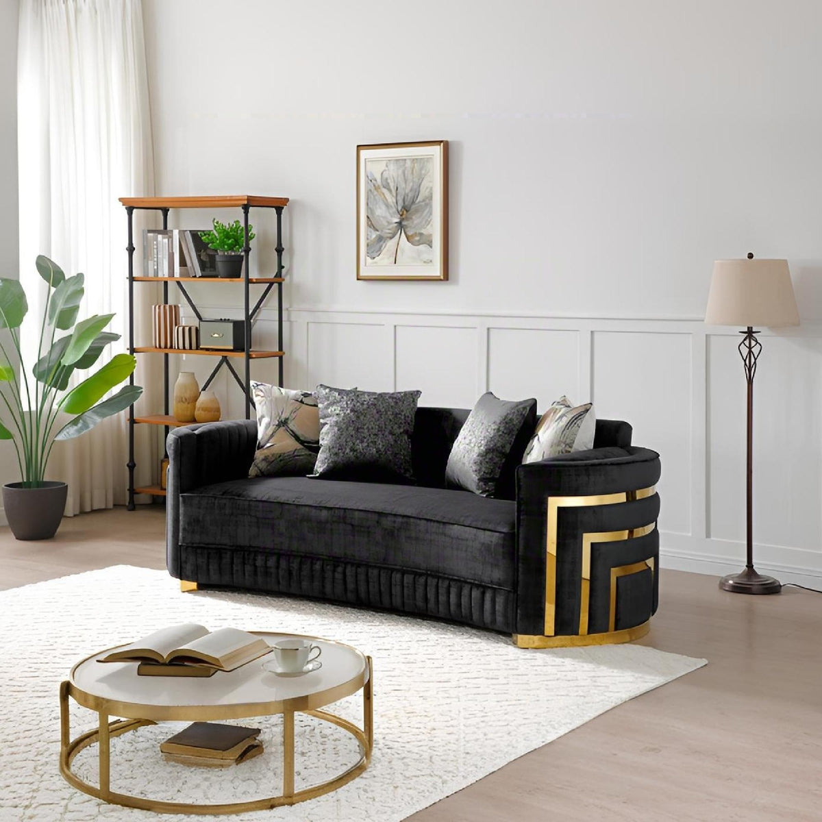 Soledad Sofa with Upholstery and Hued Accents - Black, photo 2 of 5