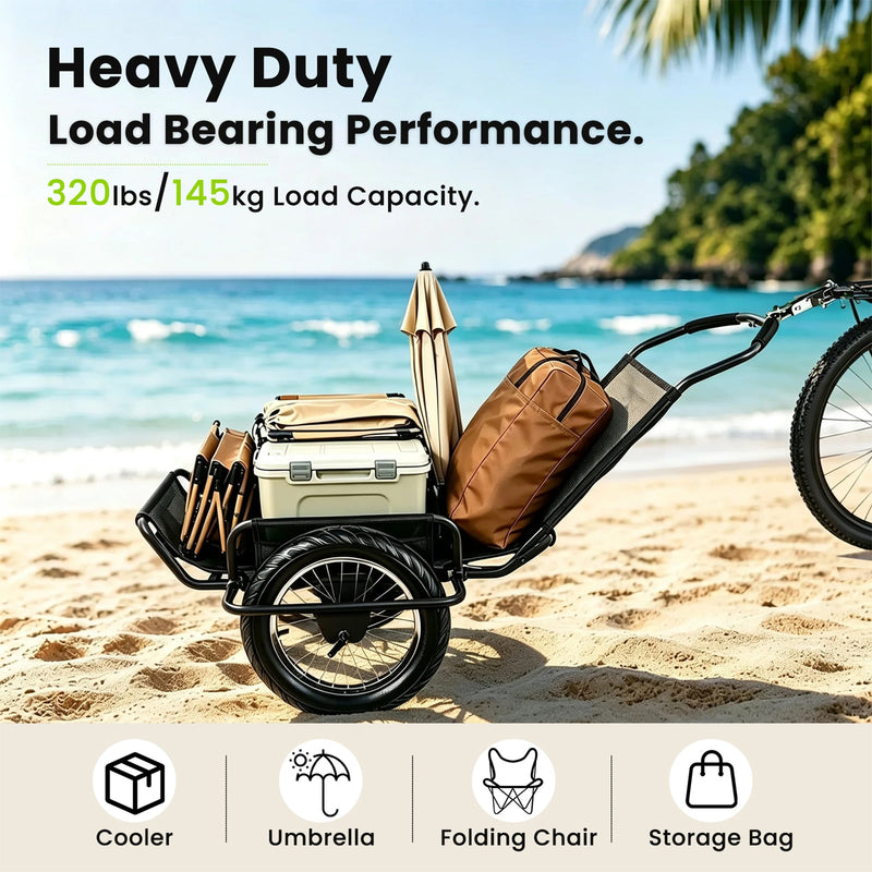 Heavy-Duty Bike Cargo Trailer with Steel Frame – 320 lb Load Capacity, photo 6 of 10