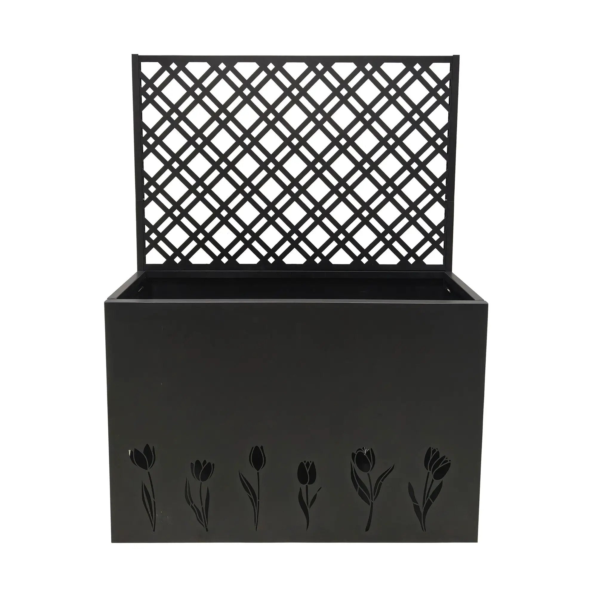 Tall Metal Planter Raised Garden Bed with Trellis by HouseOfZazla