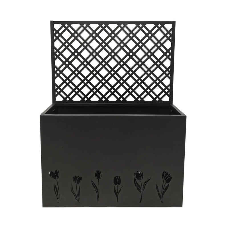 Tall Metal Planter Raised Garden Bed with Trellis by HouseOfZazla