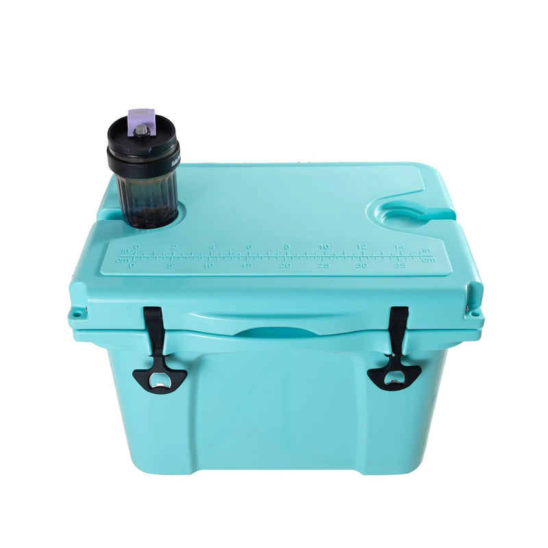 25QT Portable Cooler, Insulated Hard Cooler with Bottle Opener and Cup Holder by HouseOfZazla