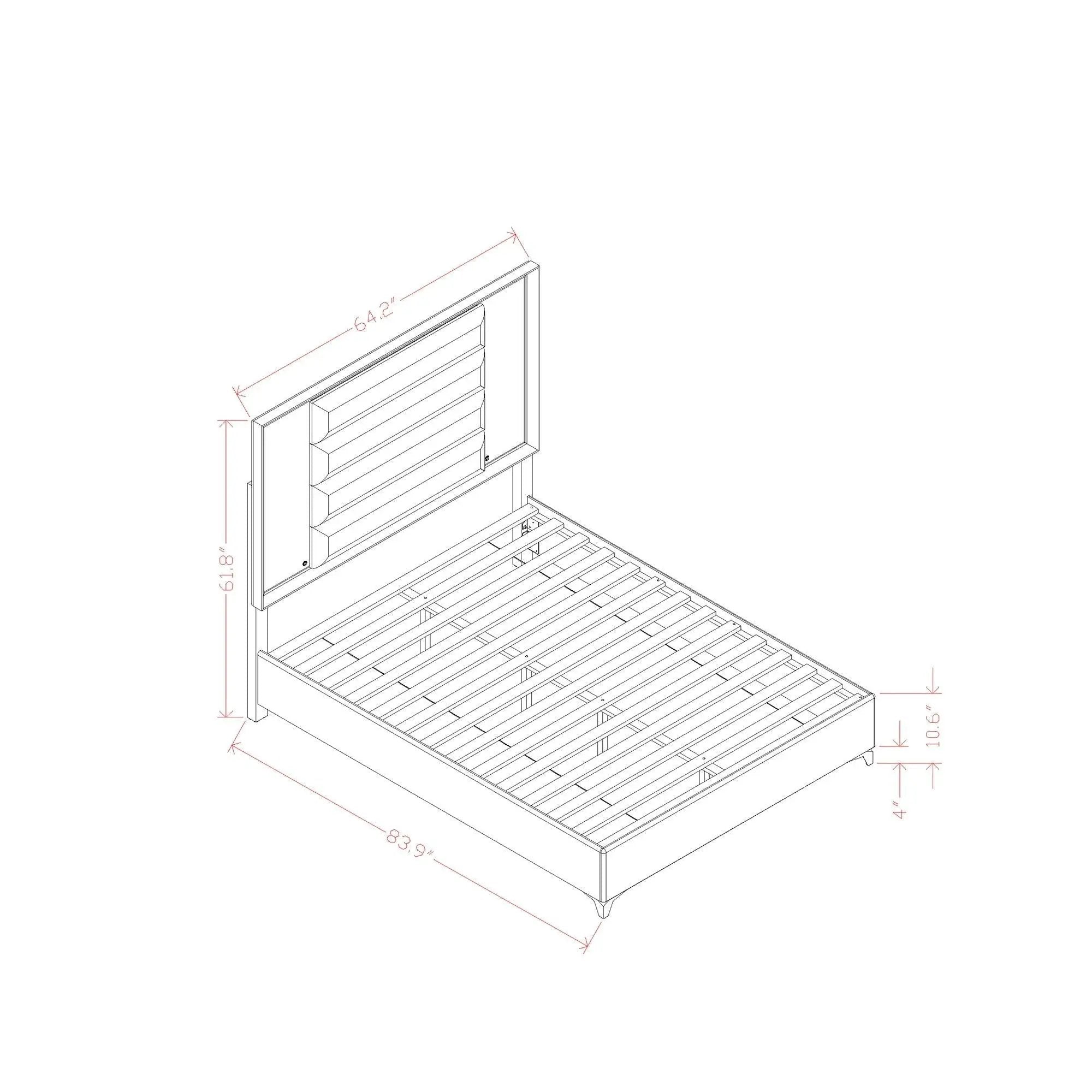 Star - 5 Pieces Bedroom Set Modern Design With LED by Unique Piece Furniture