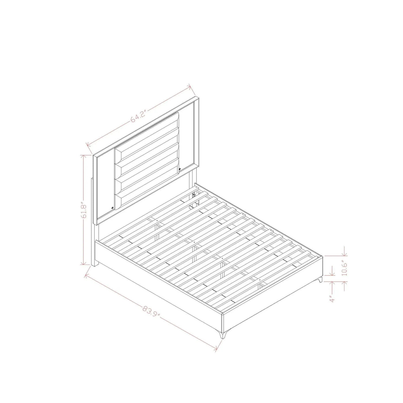 Star - 5 Pieces Bedroom Set Modern Design With LED by HouseOfZazla